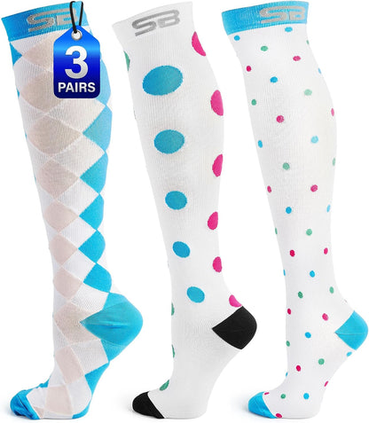 3-Pair Compression Socks (15-20mmHg)