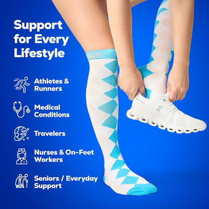3-Pair Compression Socks (15-20mmHg)