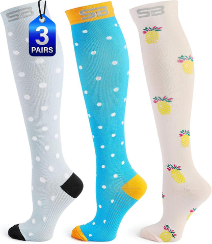 3-Pair Compression Socks (15-20mmHg)