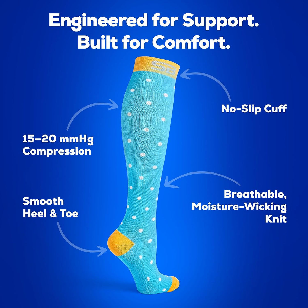 3-Pair Compression Socks (15-20mmHg)
