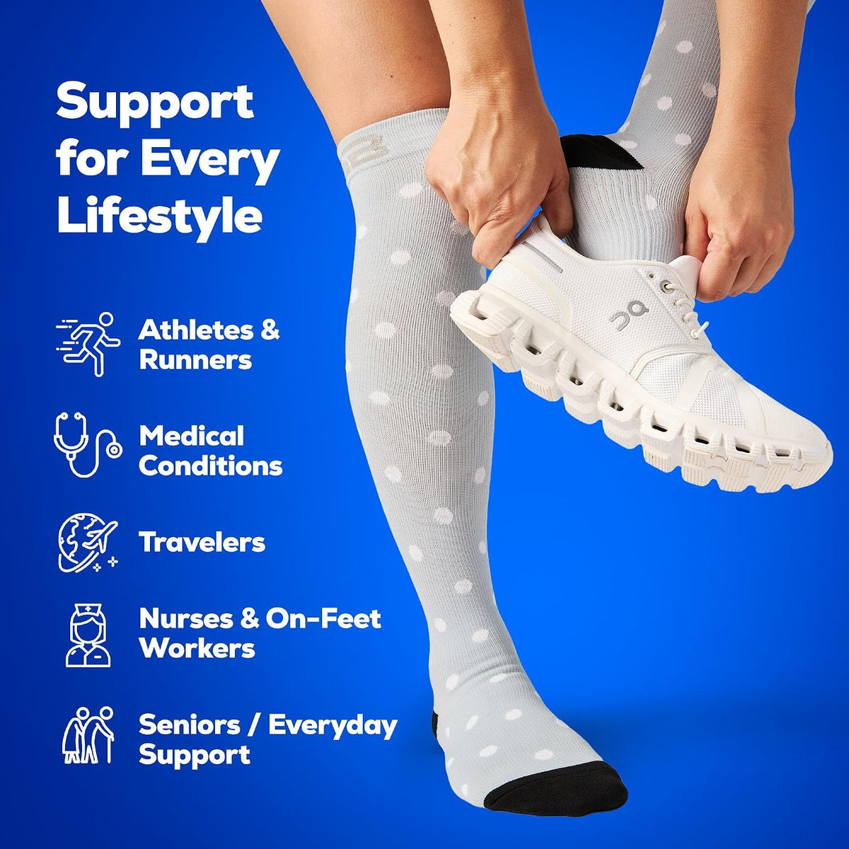 3-Pair Compression Socks (15-20mmHg)