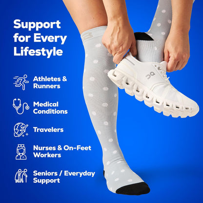 3-Pair Compression Socks (15-20mmHg)