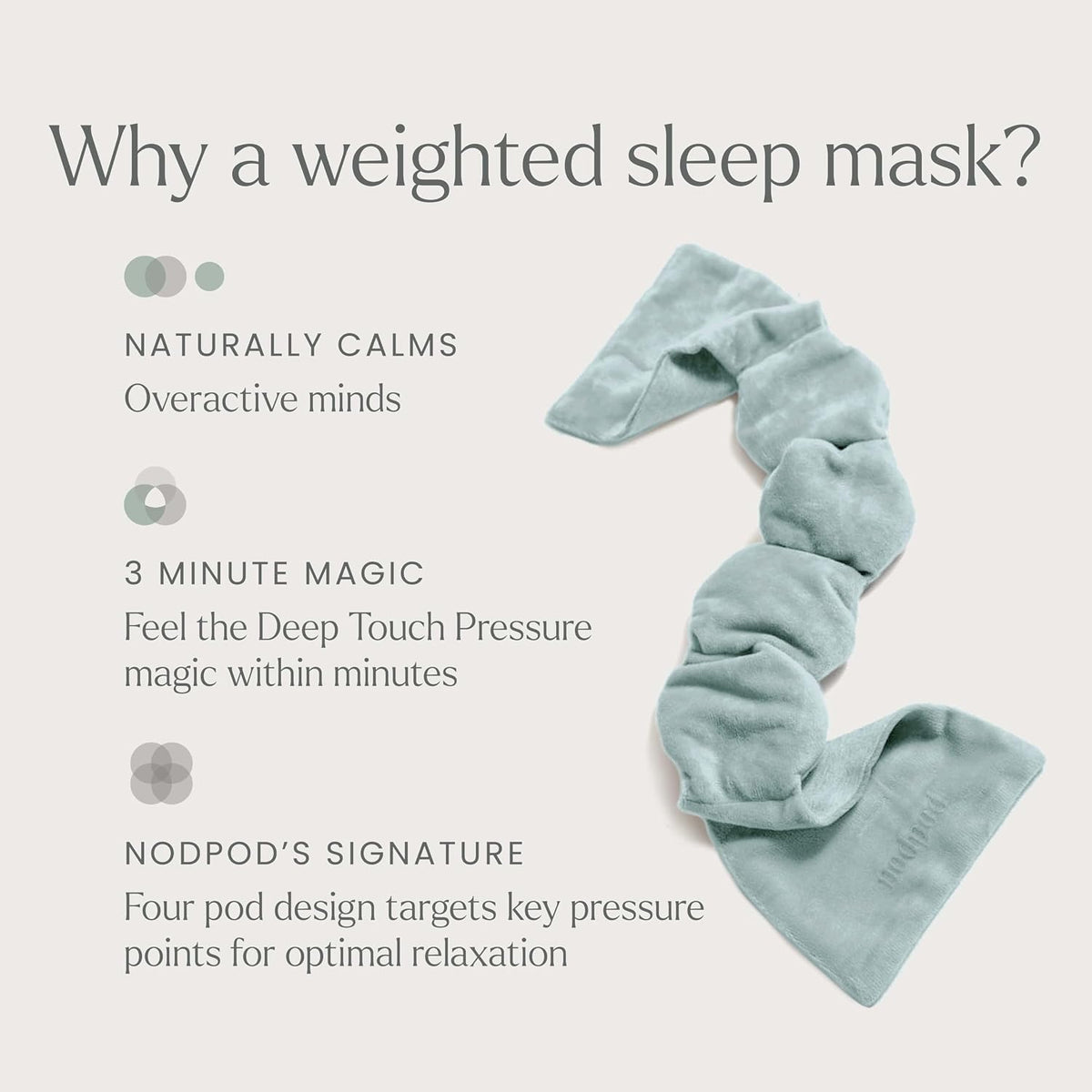Patented Gentle Pressure Sleep Mask, Weighted Eye Mask