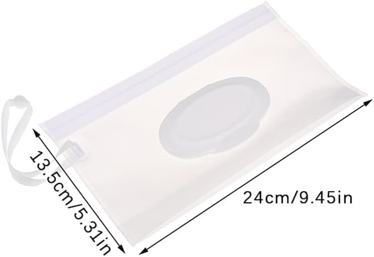 2Pcs White Baby Wipe Case Travel Holder Keeps Wipes Moist Set of Wet Diaper Wipes Holders Cases Portable Travel On The Go Refillable Dispenser Container Waterproof Wipe Container with Sealed Diapering