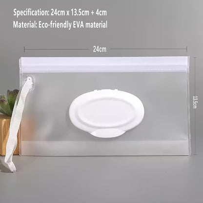 2Pcs White Baby Wipe Case Travel Holder Keeps Wipes Moist Set of Wet Diaper Wipes Holders Cases Portable Travel On The Go Refillable Dispenser Container Waterproof Wipe Container with Sealed Diapering