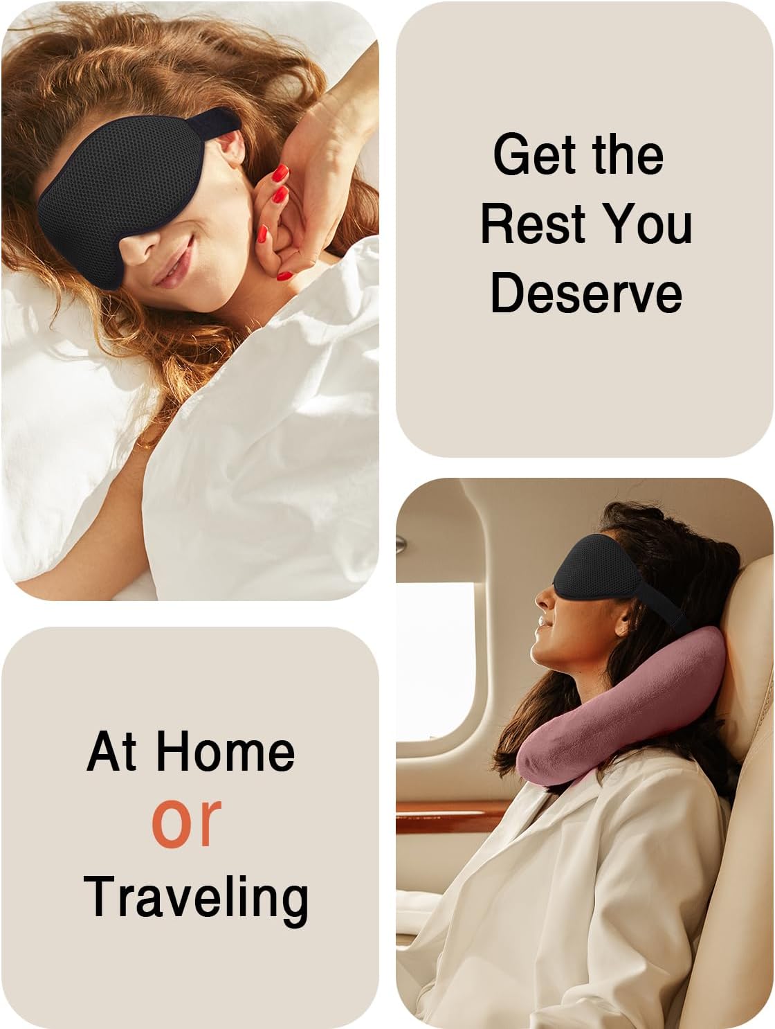 MABAO Sleep Mask for Side Sleeper, Eye Mask for Sleeping Women Men, Black
