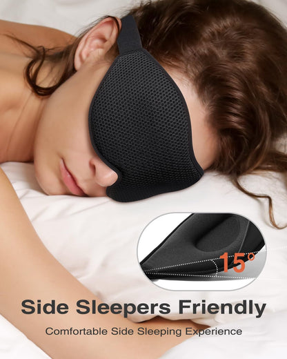 MABAO Sleep Mask for Side Sleeper, Eye Mask for Sleeping Women Men, Black