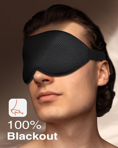 MABAO Sleep Mask for Side Sleeper, Eye Mask for Sleeping Women Men, Black