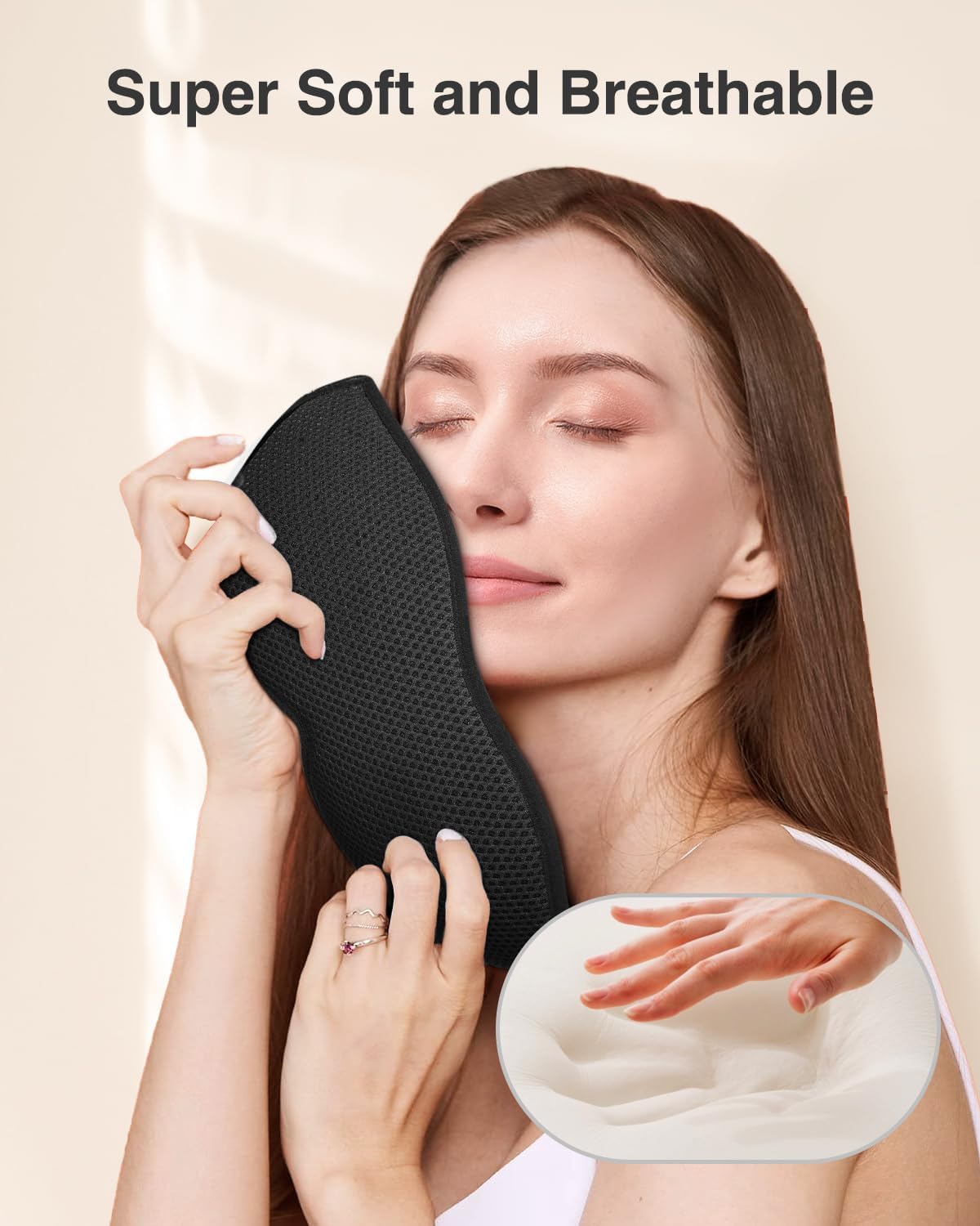 MABAO Sleep Mask for Side Sleeper, Eye Mask for Sleeping Women Men, Black
