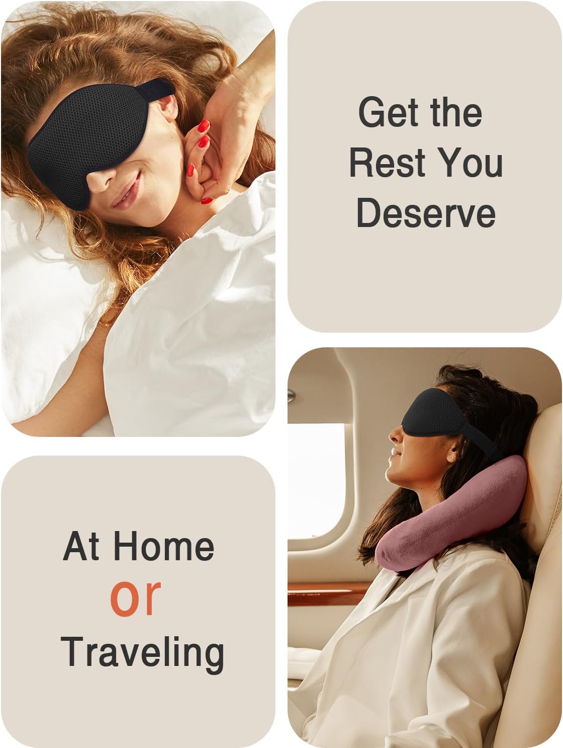 MABAO Sleep Mask for Side Sleeper, Eye Mask for Sleeping Women Men, Black
