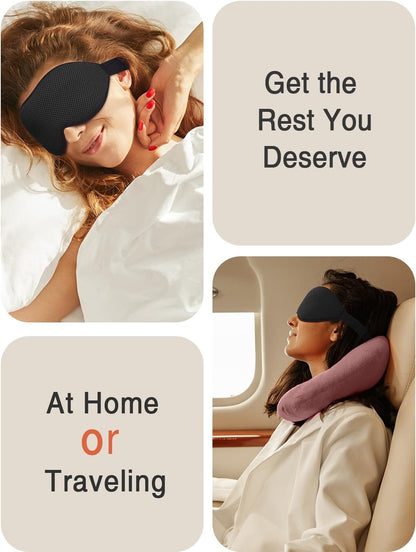 MABAO Sleep Mask for Side Sleeper, Eye Mask for Sleeping Women Men, Black