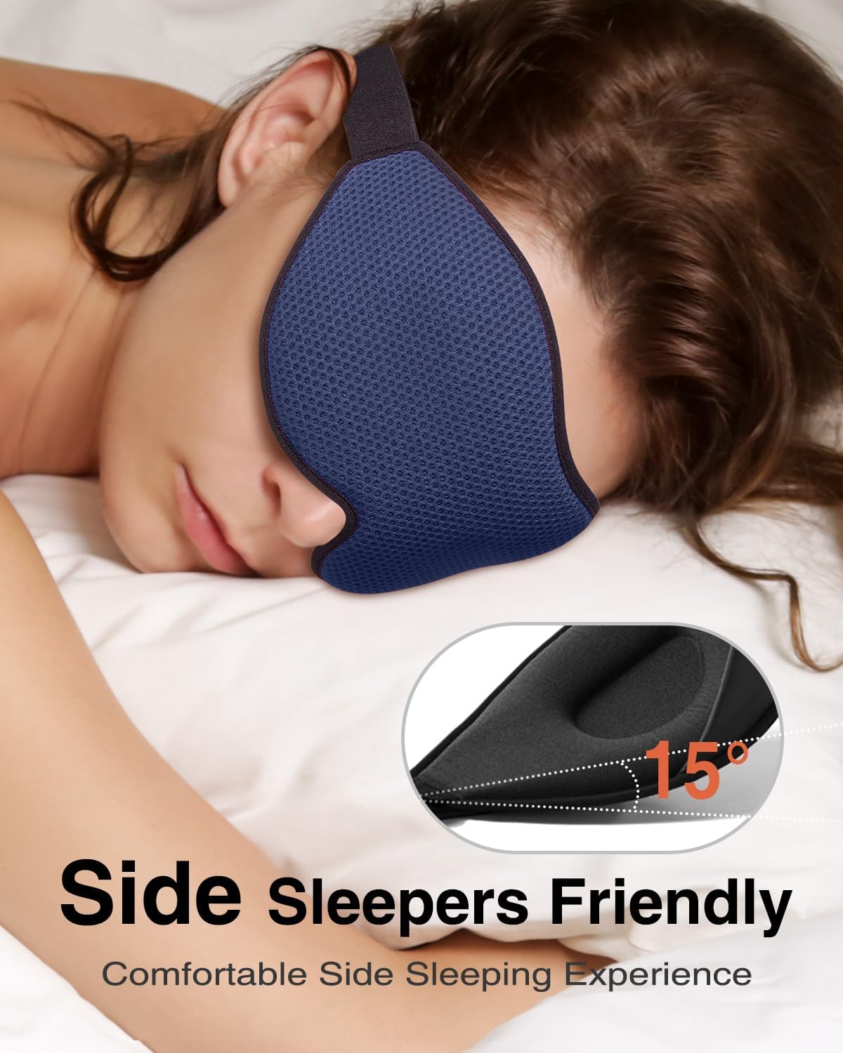 MABAO Sleep Mask for Side Sleeper, Eye Mask for Sleeping Women Men, Black