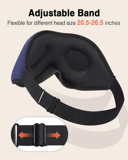 MABAO Sleep Mask for Side Sleeper, Eye Mask for Sleeping Women Men, Black