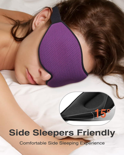 MABAO Sleep Mask for Side Sleeper, Eye Mask for Sleeping Women Men, Black