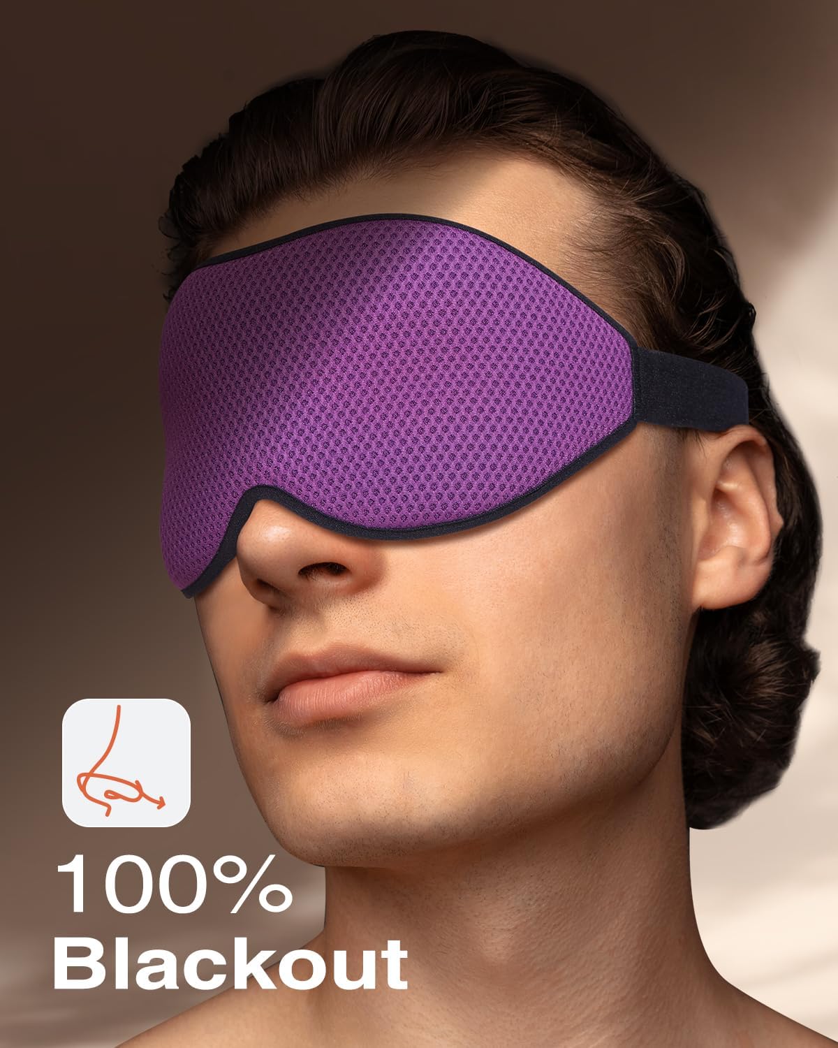 MABAO Sleep Mask for Side Sleeper, Eye Mask for Sleeping Women Men, Black