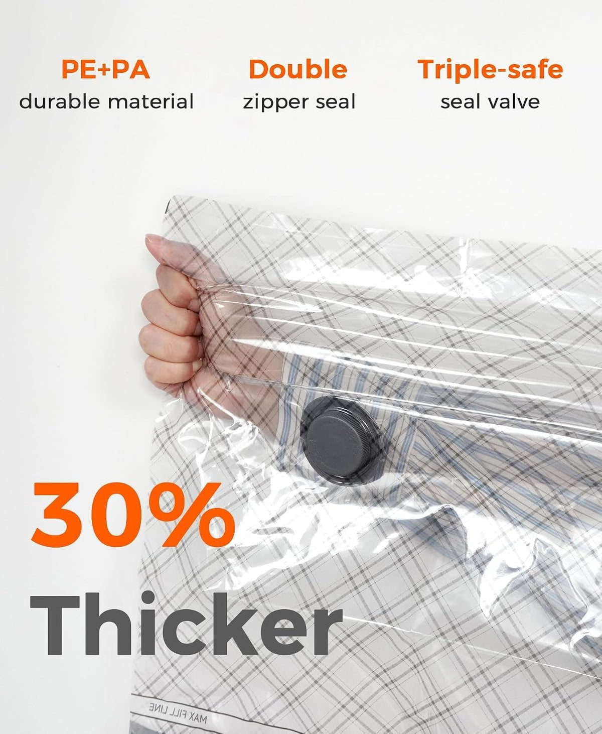 15-Pack Vacuum Seal Bags for Clothing Travel with Cordless Pump