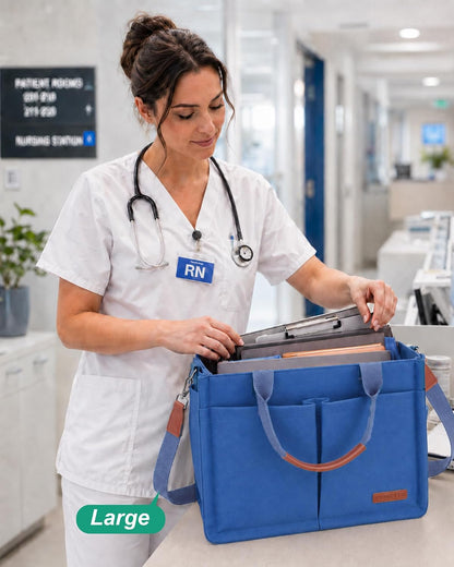 Womens Canvas Tote Bag Purse with Individual Compartment, Zipper Top, Reinforced Bottom & Luggage Sleeve