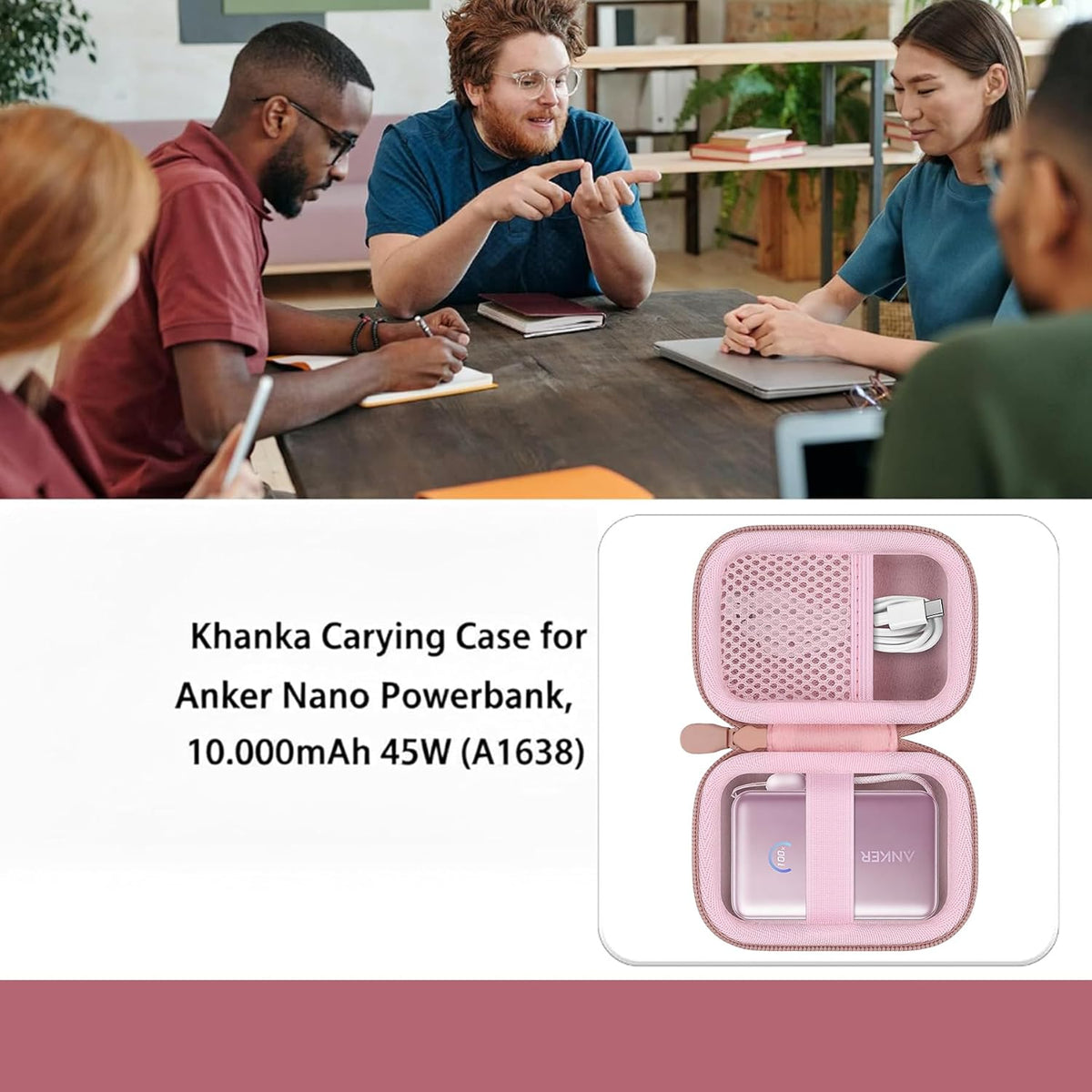 Hard Travel Case for Anker Nano Power Bank 10,000mAh 45W,Black