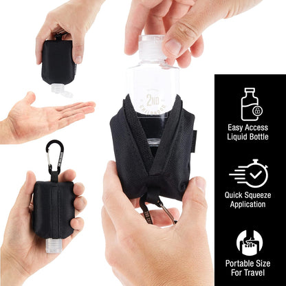 Mini Travel Hand Sanitizer Keychain Holder Case, Clip-On