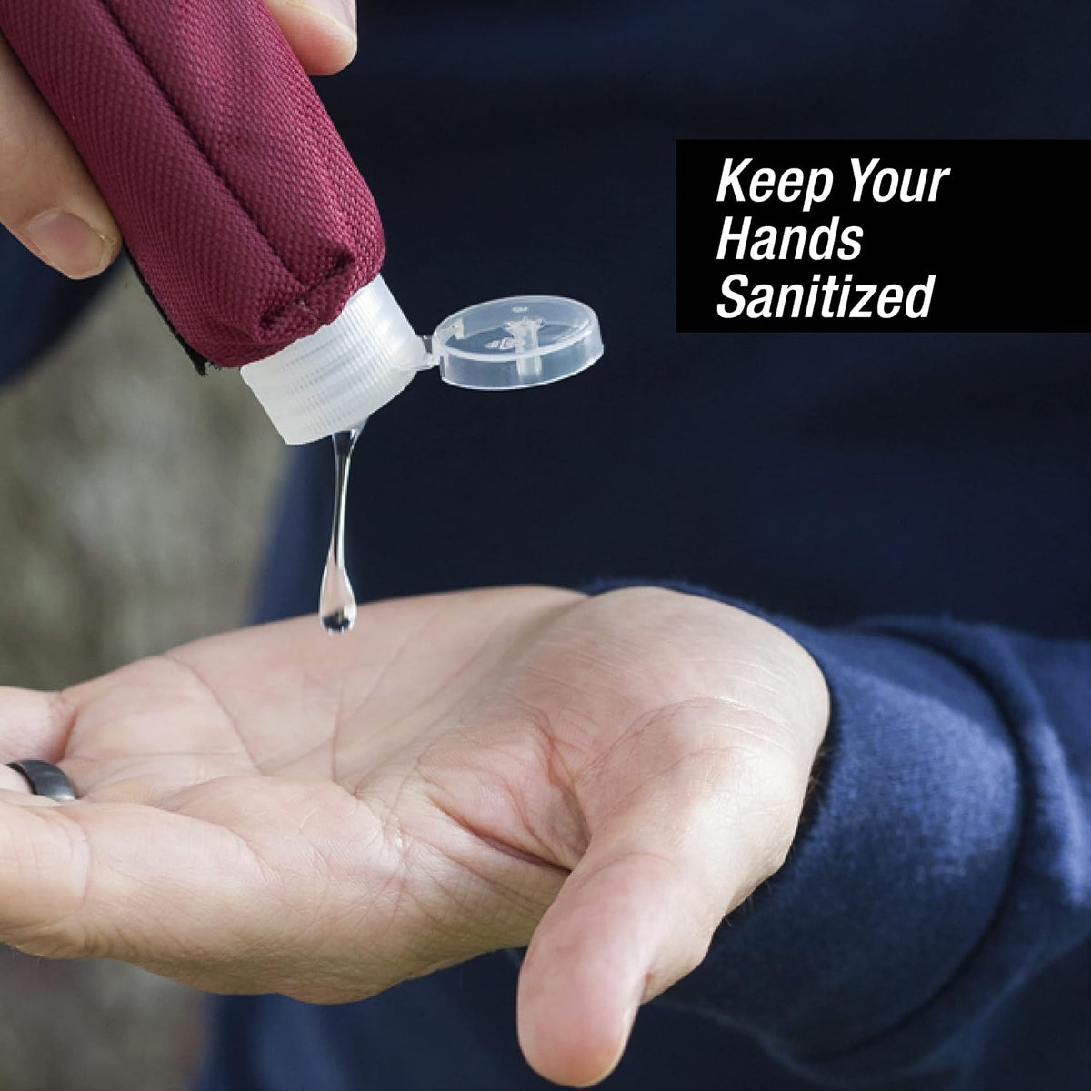 Mini Travel Hand Sanitizer Keychain Holder Case, Clip-On