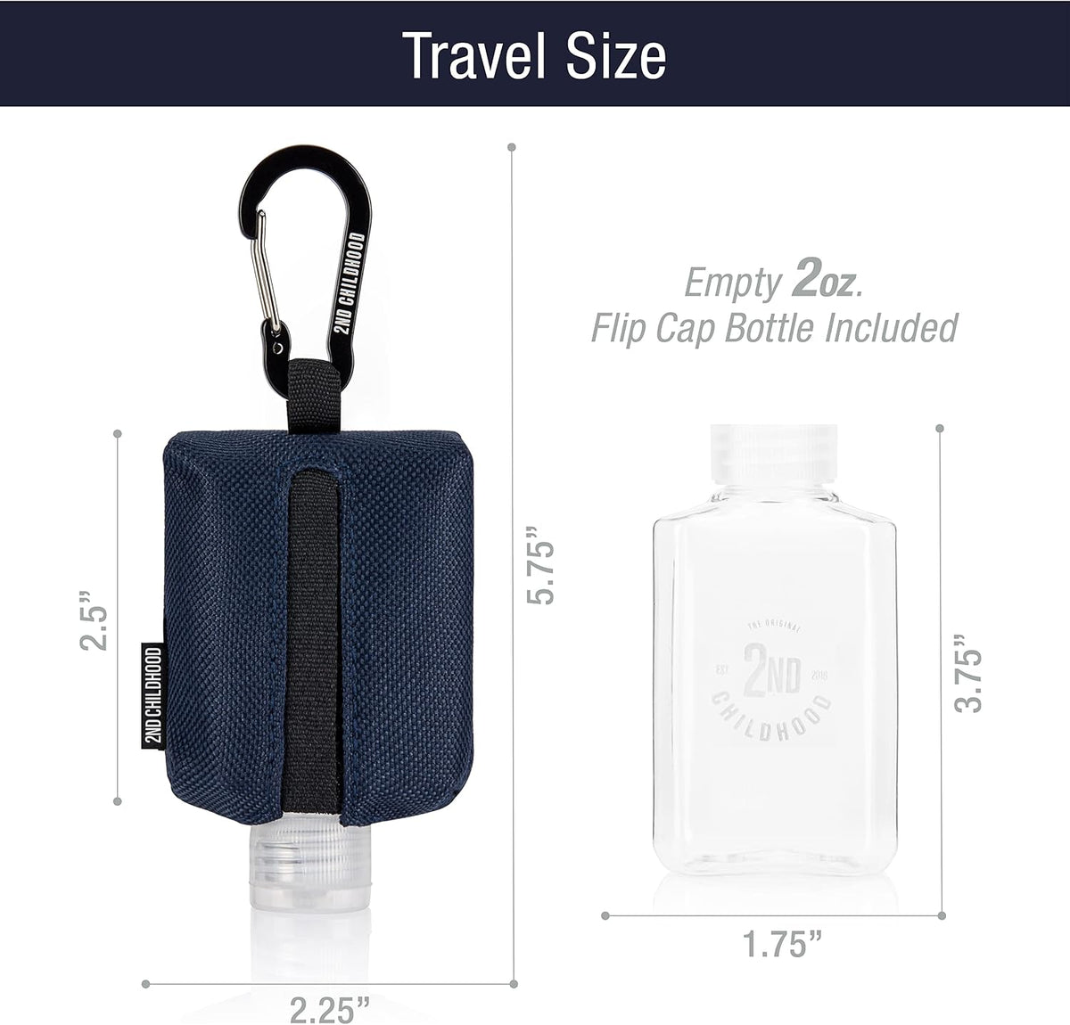 Mini Travel Hand Sanitizer Keychain Holder Case, Clip-On