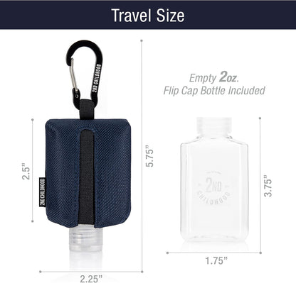 Mini Travel Hand Sanitizer Keychain Holder Case, Clip-On