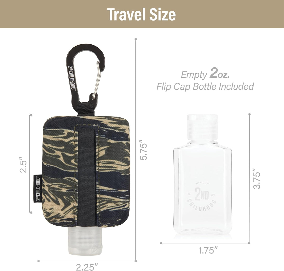 Mini Travel Hand Sanitizer Keychain Holder Case, Clip-On