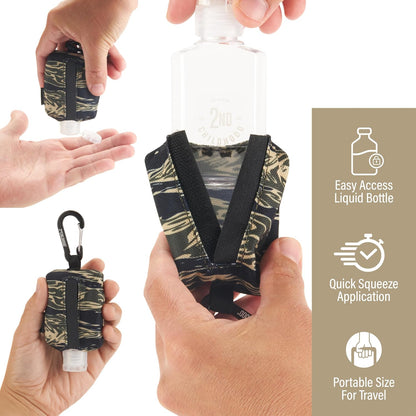 Mini Travel Hand Sanitizer Keychain Holder Case, Clip-On