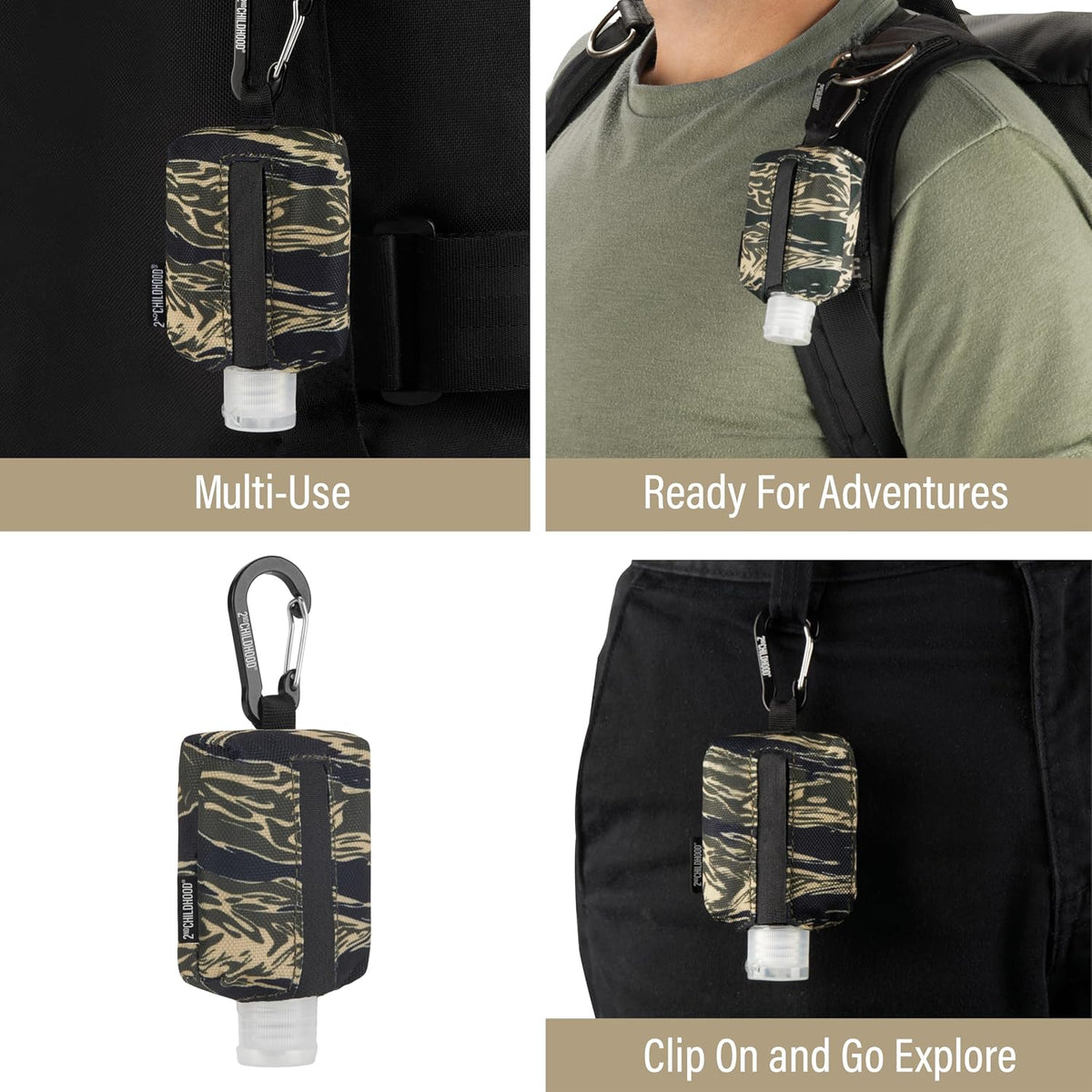 Mini Travel Hand Sanitizer Keychain Holder Case, Clip-On