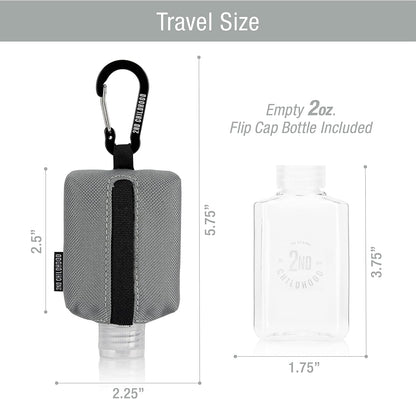 Mini Travel Hand Sanitizer Keychain Holder Case, Clip-On
