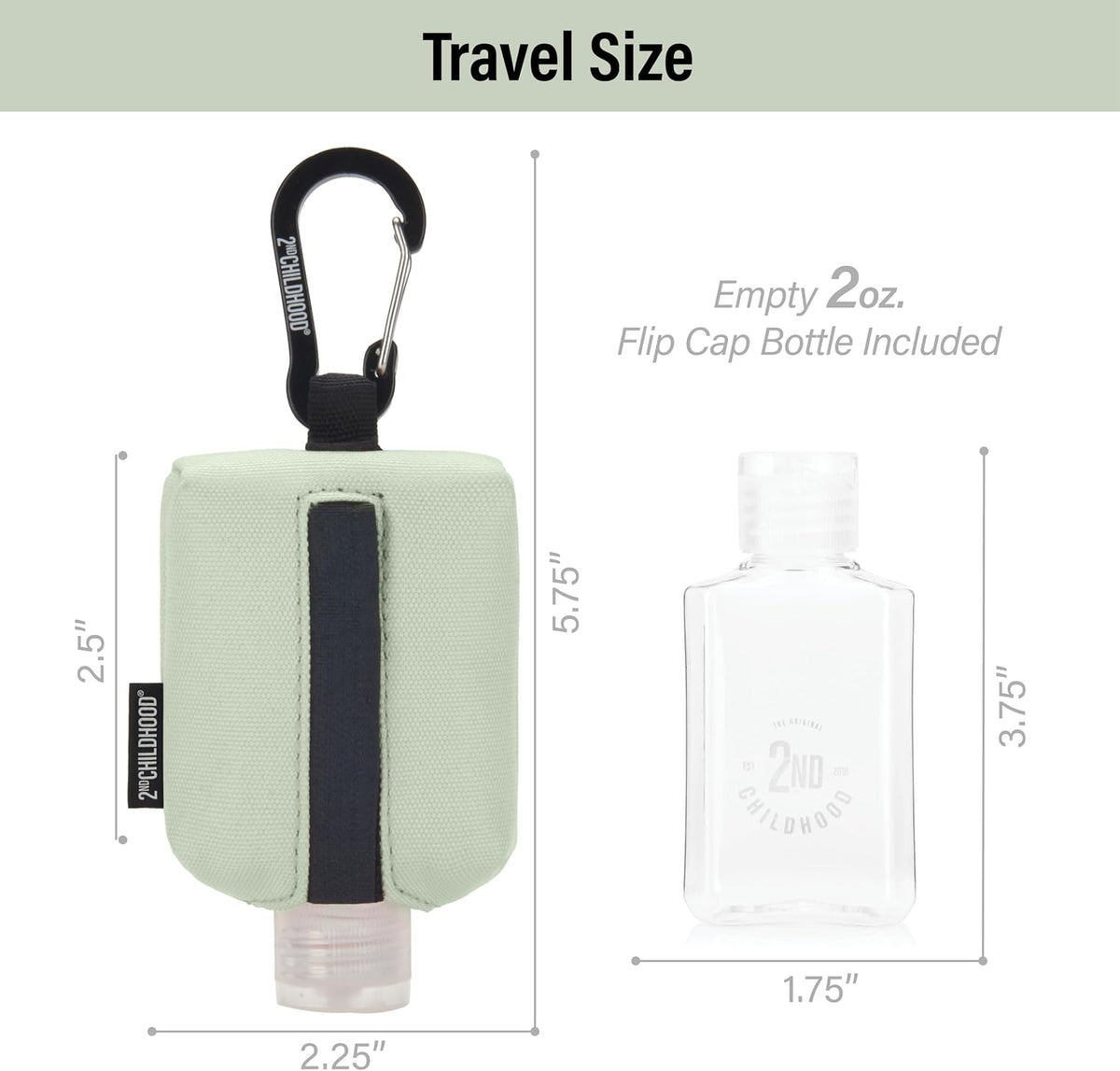 Mini Travel Hand Sanitizer Keychain Holder Case, Clip-On