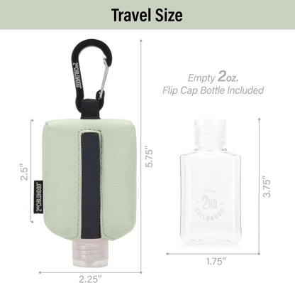 Mini Travel Hand Sanitizer Keychain Holder Case, Clip-On