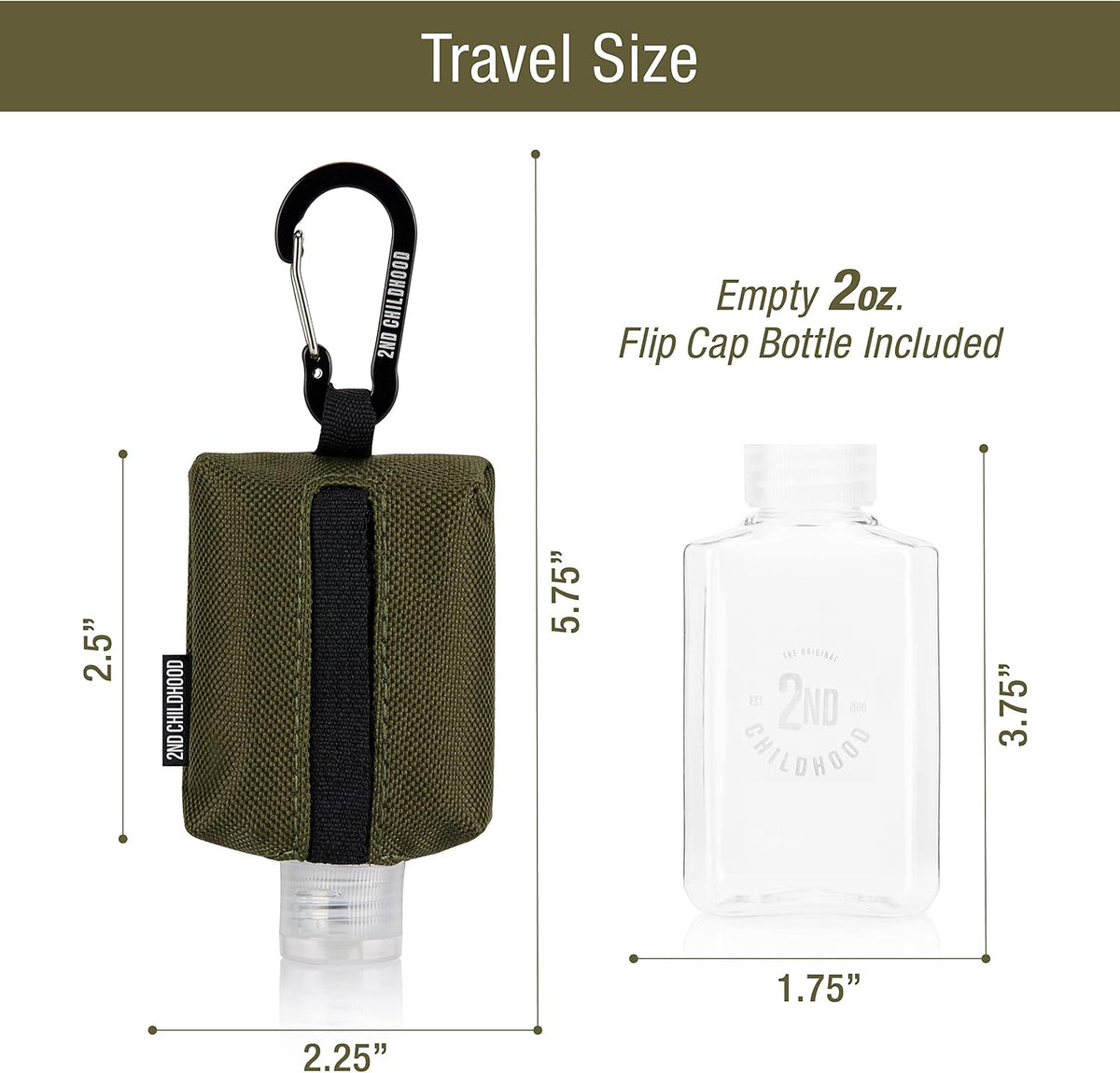 Mini Travel Hand Sanitizer Keychain Holder Case, Clip-On