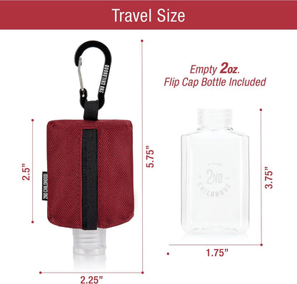 Mini Travel Hand Sanitizer Keychain Holder Case, Clip-On