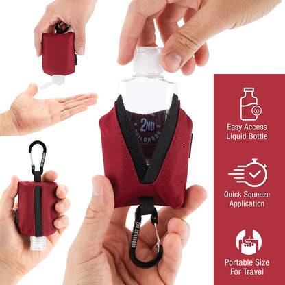 Mini Travel Hand Sanitizer Keychain Holder Case, Clip-On