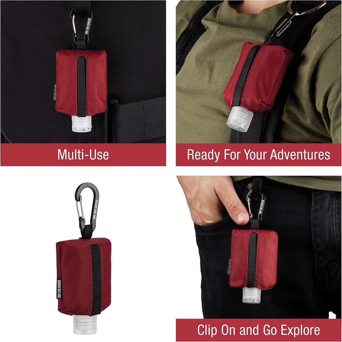 Mini Travel Hand Sanitizer Keychain Holder Case, Clip-On
