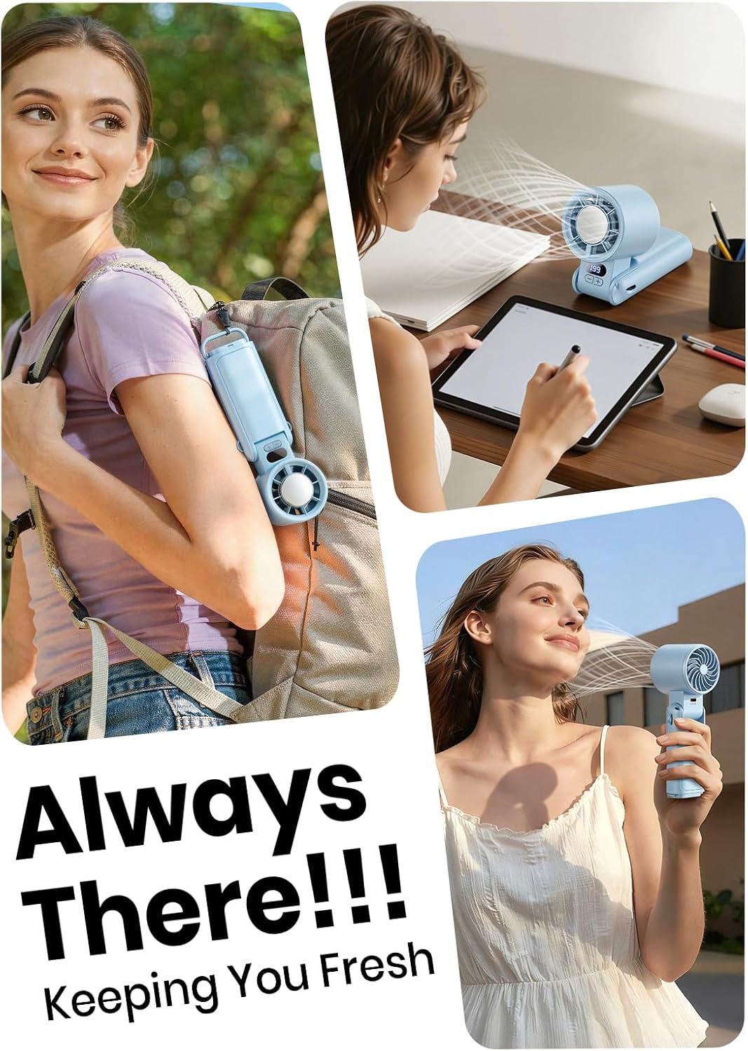 Portable Handheld Turbo Fan, 1-199 Speed Adjustable, Black