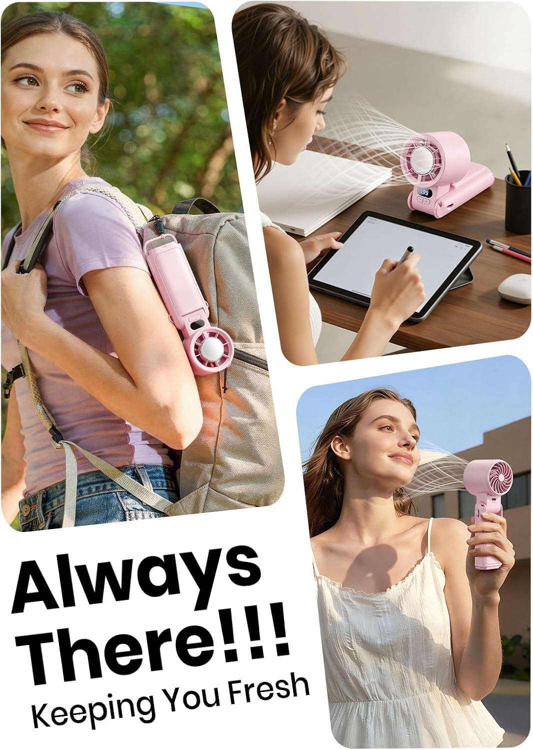 Portable Handheld Turbo Fan, 1-199 Speed Adjustable, Black