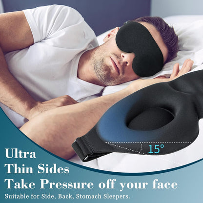 Sleep Mask for Side Sleeper, Light Blocking Eye Mask for Women Men
