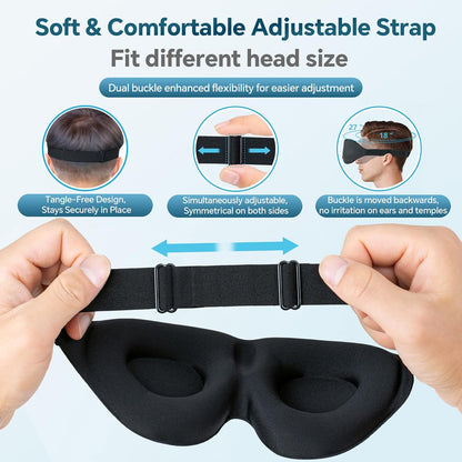 Sleep Mask for Side Sleeper, Light Blocking Eye Mask for Women Men
