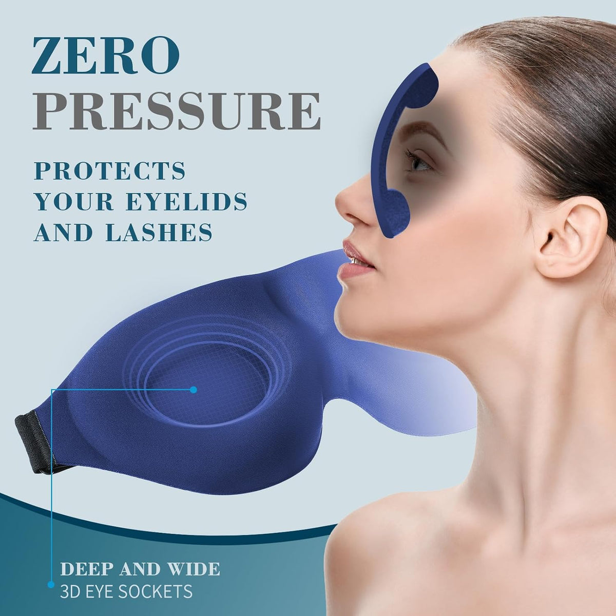 Sleep Mask for Side Sleeper, Light Blocking Eye Mask for Women Men