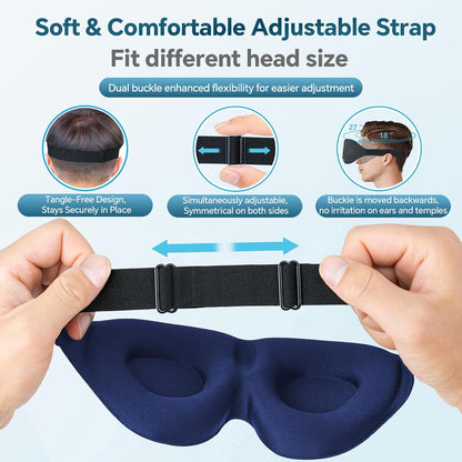 Sleep Mask for Side Sleeper, Light Blocking Eye Mask for Women Men
