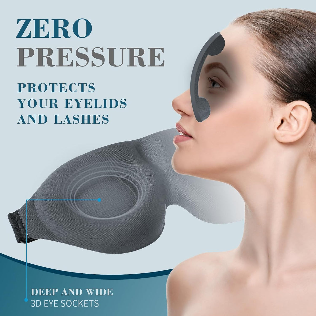 Sleep Mask for Side Sleeper, Light Blocking Eye Mask for Women Men