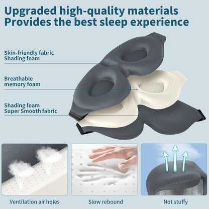 Sleep Mask for Side Sleeper, Light Blocking Eye Mask for Women Men