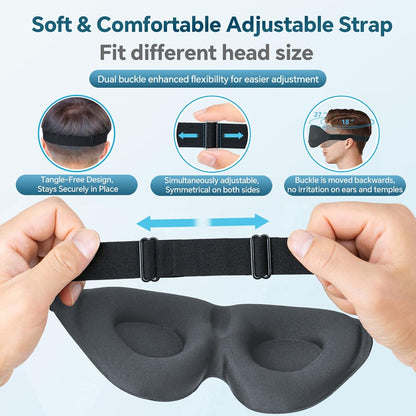 Sleep Mask for Side Sleeper, Light Blocking Eye Mask for Women Men