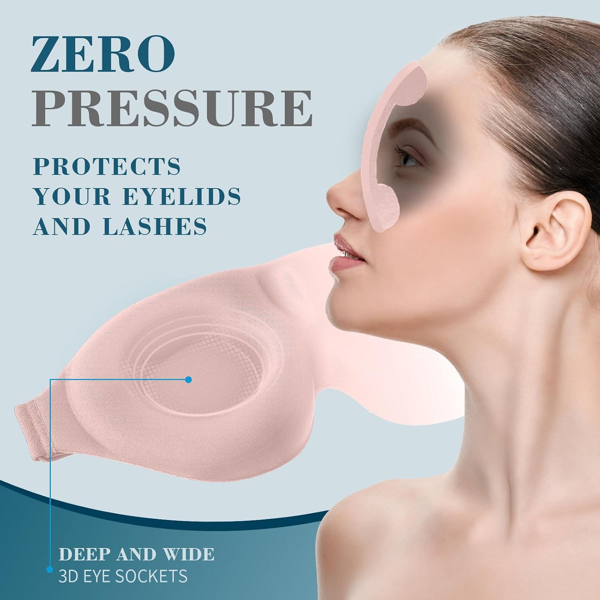 Sleep Mask for Side Sleeper, Light Blocking Eye Mask for Women Men