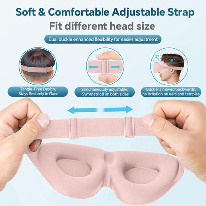 Sleep Mask for Side Sleeper, Light Blocking Eye Mask for Women Men