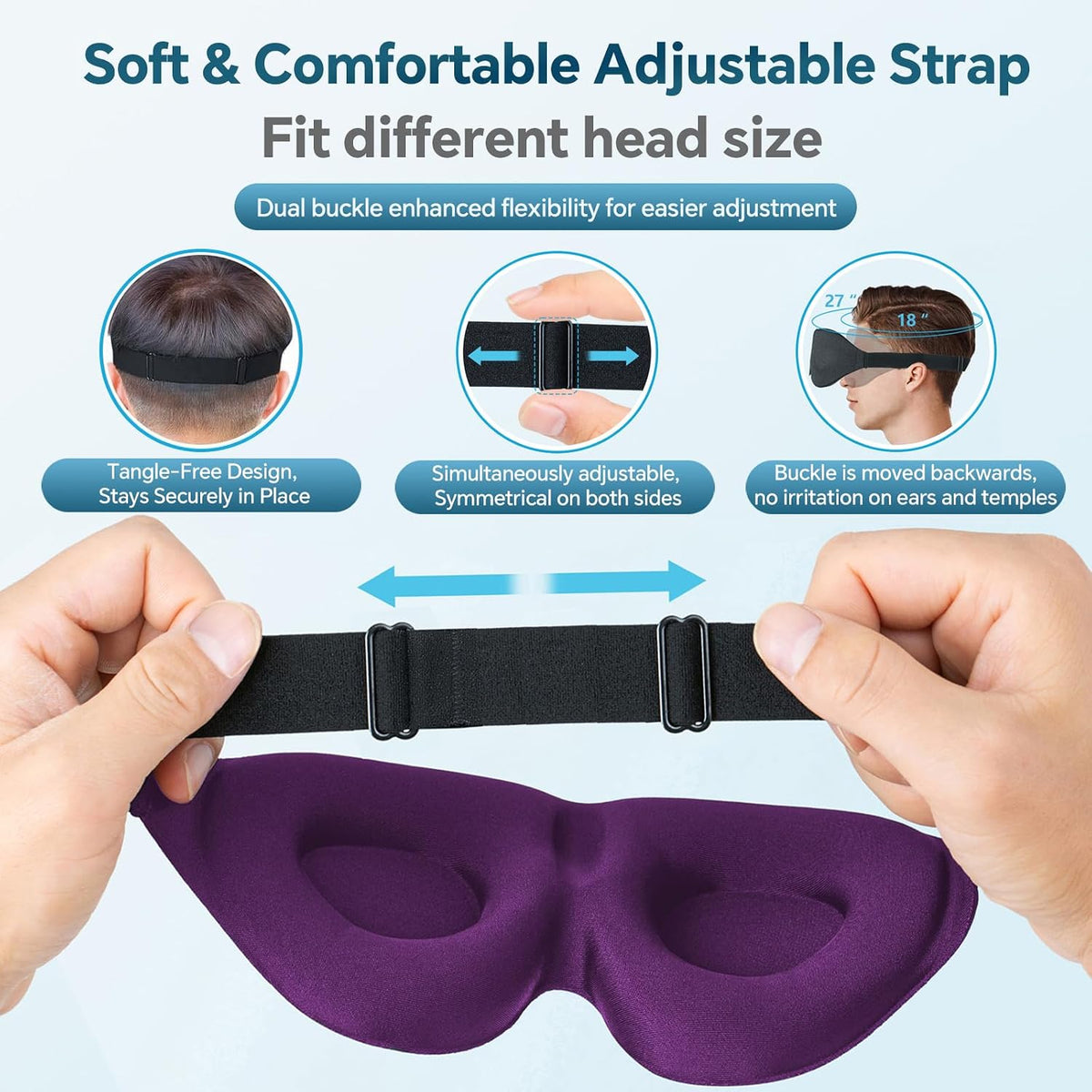 Sleep Mask for Side Sleeper, Light Blocking Eye Mask for Women Men