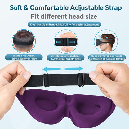 Sleep Mask for Side Sleeper, Light Blocking Eye Mask for Women Men