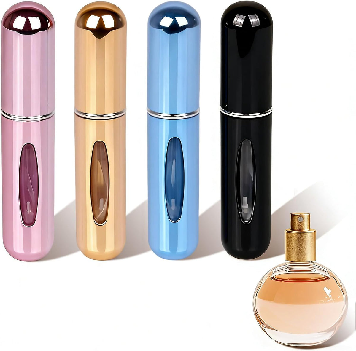 12 PCS Travel Refillable Perfume Atomizer Bottles,5ml Mini Portable Spray Bottles for Travel Accessories,Multicolor Perfume Containers